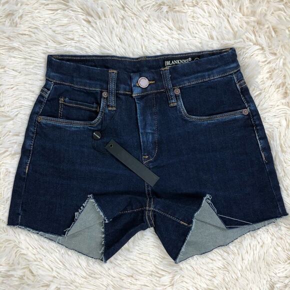 NWT BLANKNYC Shorts Retro High Rise Blue Size 24 - Picture 2 of 11
